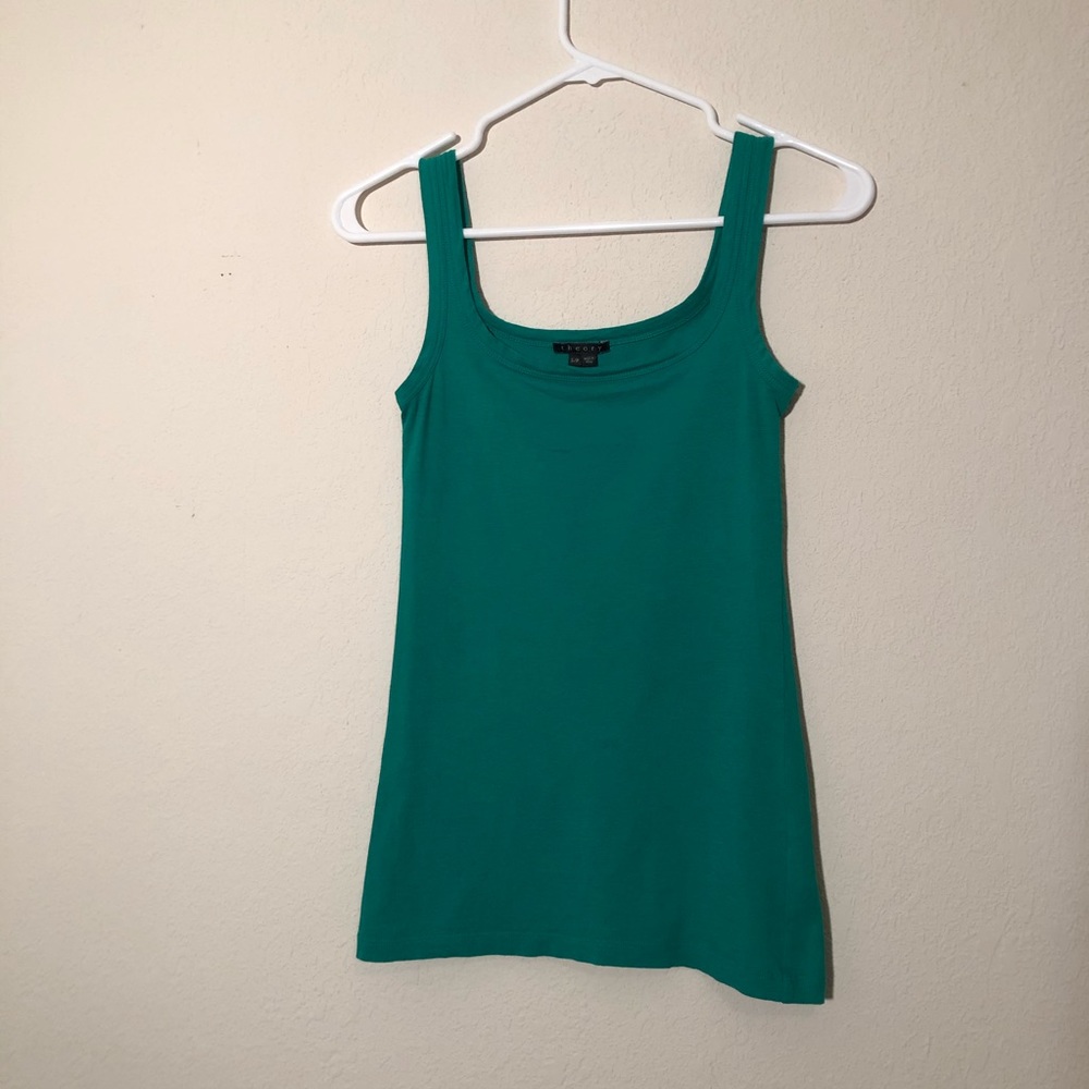 Theory green basic tank top